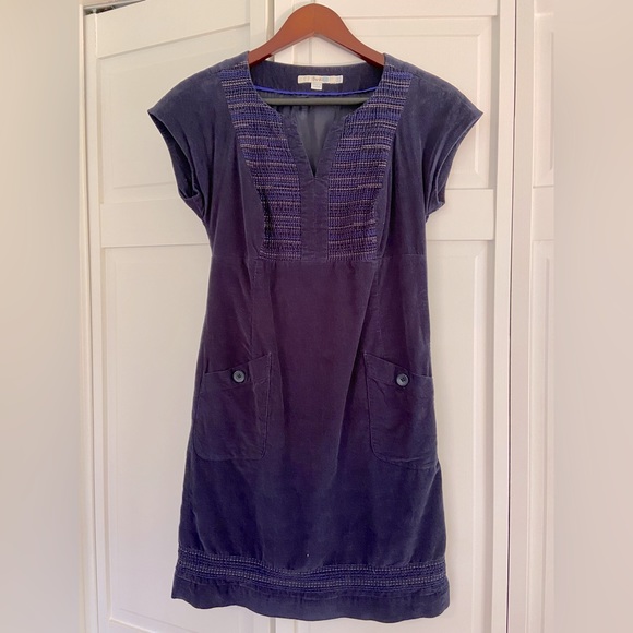 BODEN Deep Blue Velvet/Velour Romola Boden Dress 2P - Picture 1 of 6
